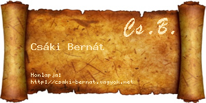 Csáki Bernát névjegykártya